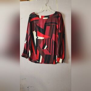 Multi colored peek sleeve blouse